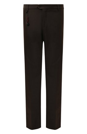 Мужские шерстяные брюки MARCO PESCAROLO коричневого цвета, арт. EV0M/ZIP/4611 | Фото 1 (Big sizes: Big Sizes; Материал внешний: Шерсть; Длина (брюки, джинсы): Стандартные; Случай: Повседневный; Стили: Кэжуэл)