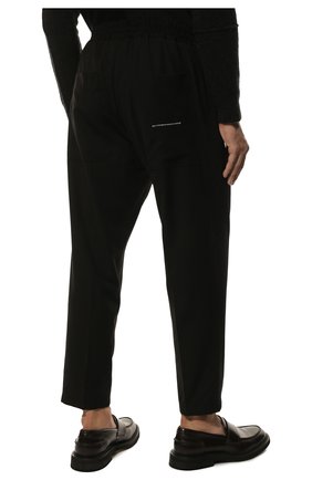 Мужские шерстяные брюки ISABEL BENENATO черного цвета, арт. UW23F22 | Фото 4 (Материал внешний: Шерсть; Длина (брюки, джинсы): Стандартные; Случай: Повседневный; Стили: Минимализм)