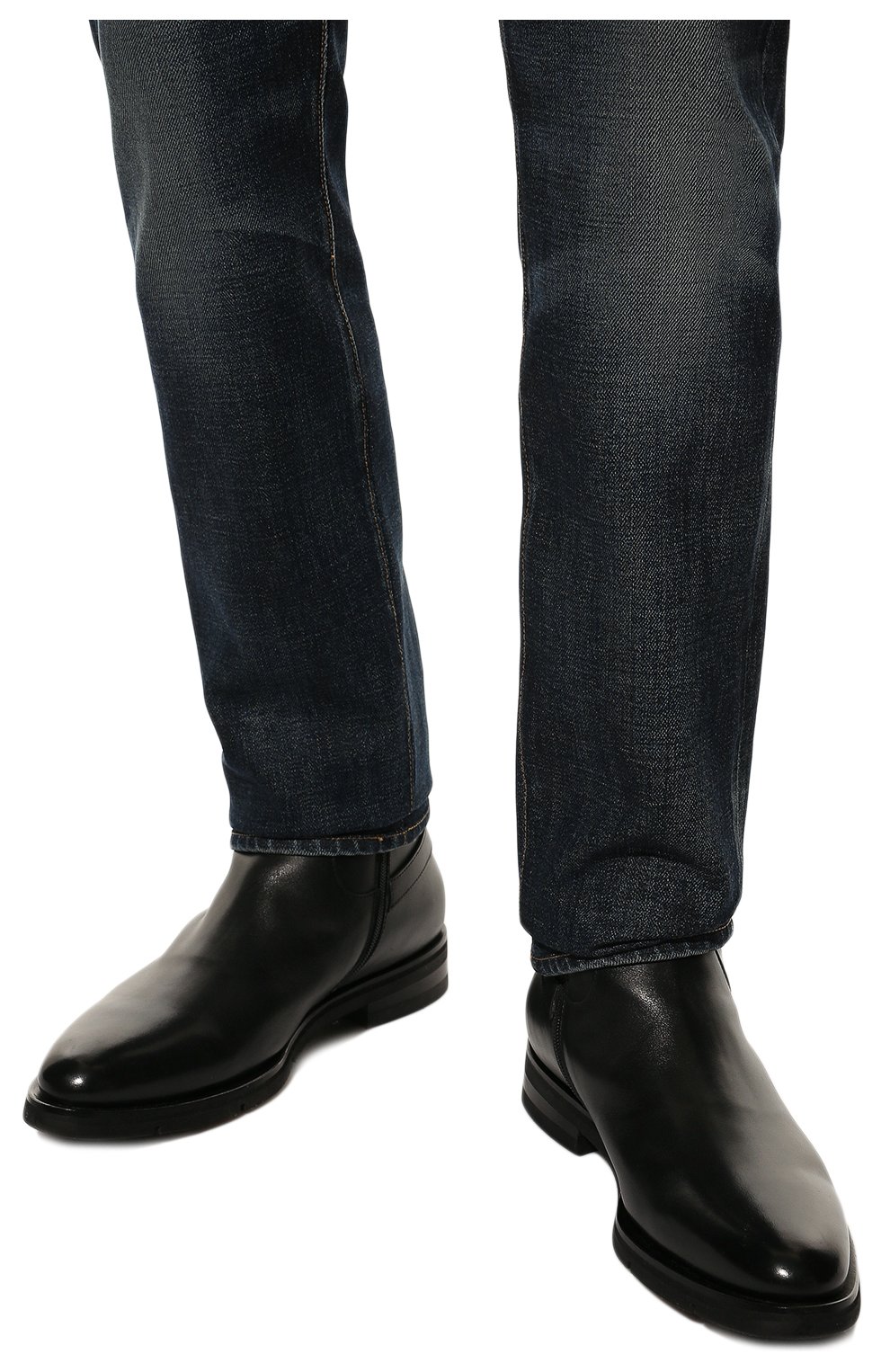 Мужские кожаные сапоги SANTONI черного цвета, арт. MCWG11086JM3ACLBN01 | Фото 3 (Материал внешний: Кожа; Материал утеплителя: Натуральный мех; Мужское Кросс-КТ: Сапоги-обувь)