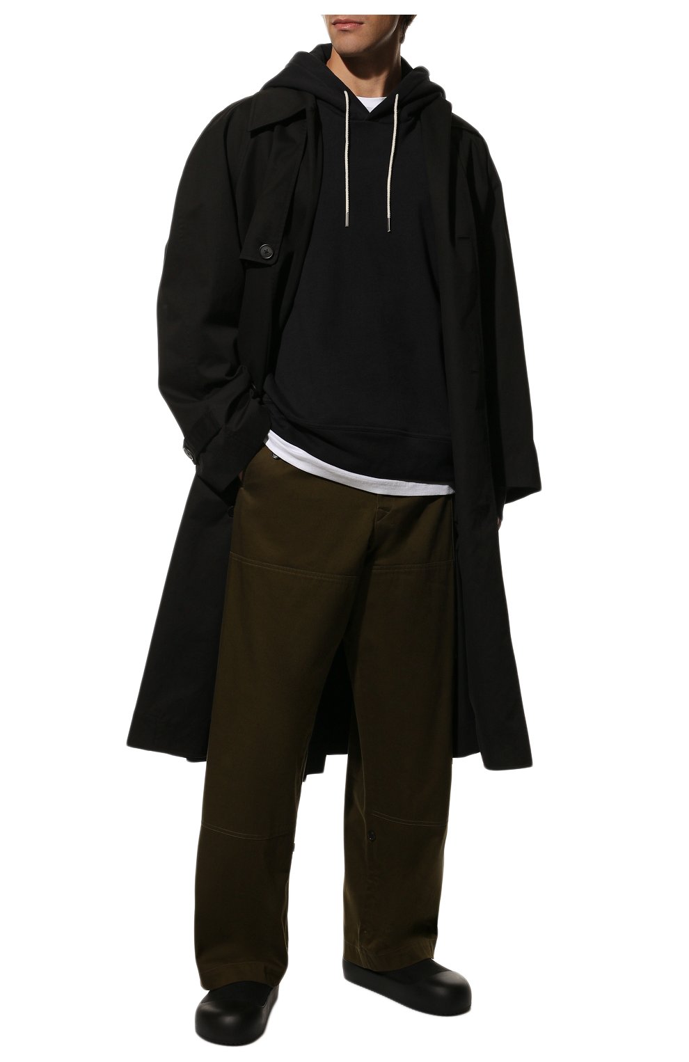 Мужские кожаные сабо VIC MATIE черного цвета, арт. 1B6092U_B30BBSB001 | Фото 2 (Материал внешний: Кожа; Материал утеплителя: Натуральный мех)