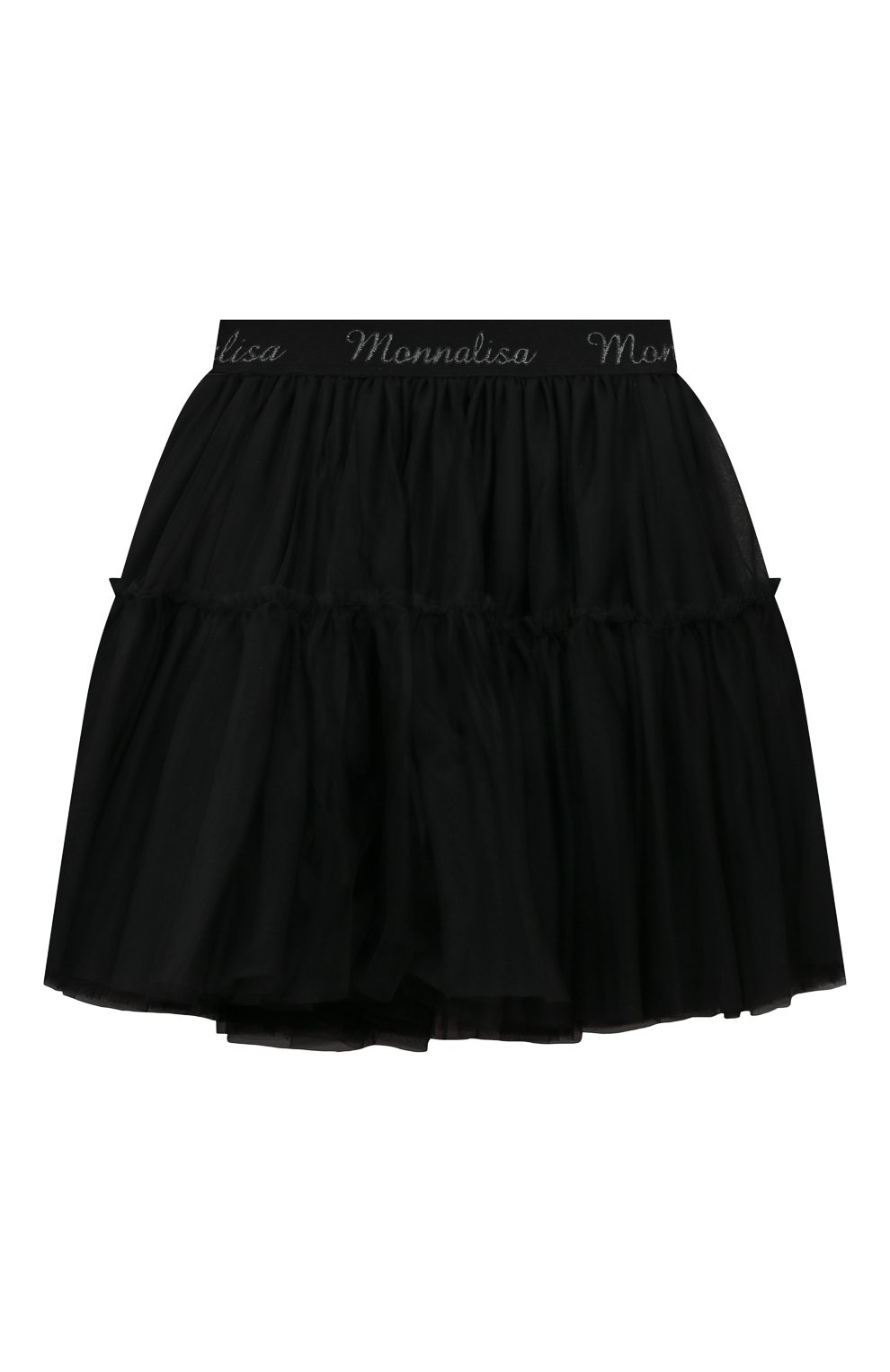 Детская юбка MONNALISA черного цвета, арт. 170GON | Фото 2 (Случай: Вечерний; Материал внешний: Синтетический материал; Материал подклада: Хлопок)