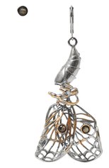 Женские асимметричные серьги бабочка MIDGARD PARIS серебряного цвета, арт. 5708 | Фото 1 (Материал: Металл)
