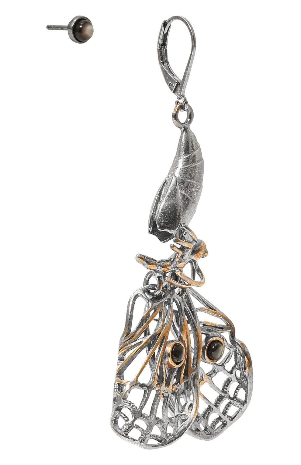 Женские асимметричные серьг�и бабочка MIDGARD PARIS серебряного цвета, арт. 5708 | Фото 4 (Материал: Металл)