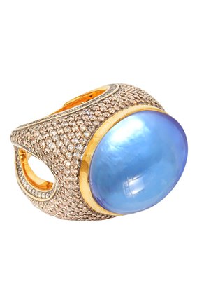 Женское кольцо remember me QUEENSBEE голубого цвета, арт. 102151 | Фото 1 (Материал: Серебро)