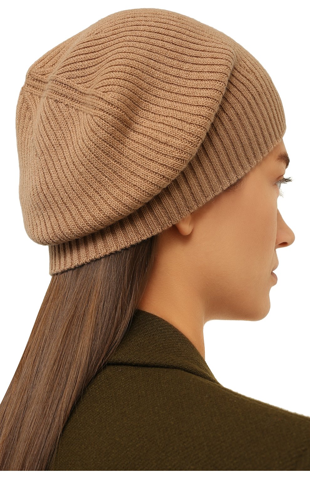 Женская шапка из шерсти и шелка ANTONELLI FIRENZE коричневого цвета, арт. VERMEER/40689A-01934 | Фото 2 (Матер иал: Текстиль, Шерсть)