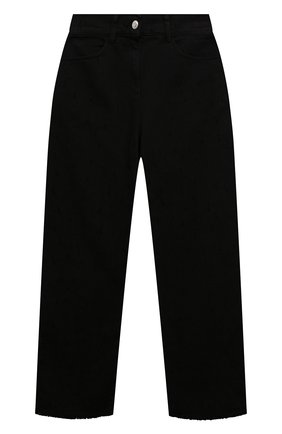 Детские джинсы JAKIOO черного цвета, арт. 490402 | Фото 1 (Материал внешний: Хлопок; Детали: Однотонный)