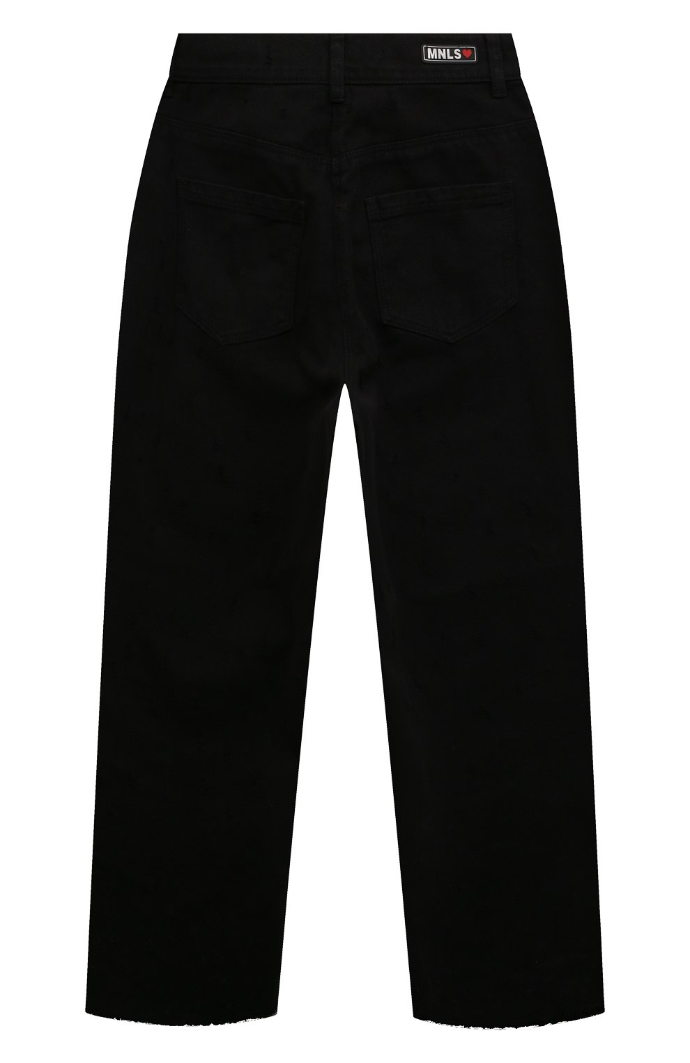 Детские джинсы JAKIOO черного цвета, арт. 490402 | Фото 2 (Детали: Однотонный; Материал внешний: Хлопок)