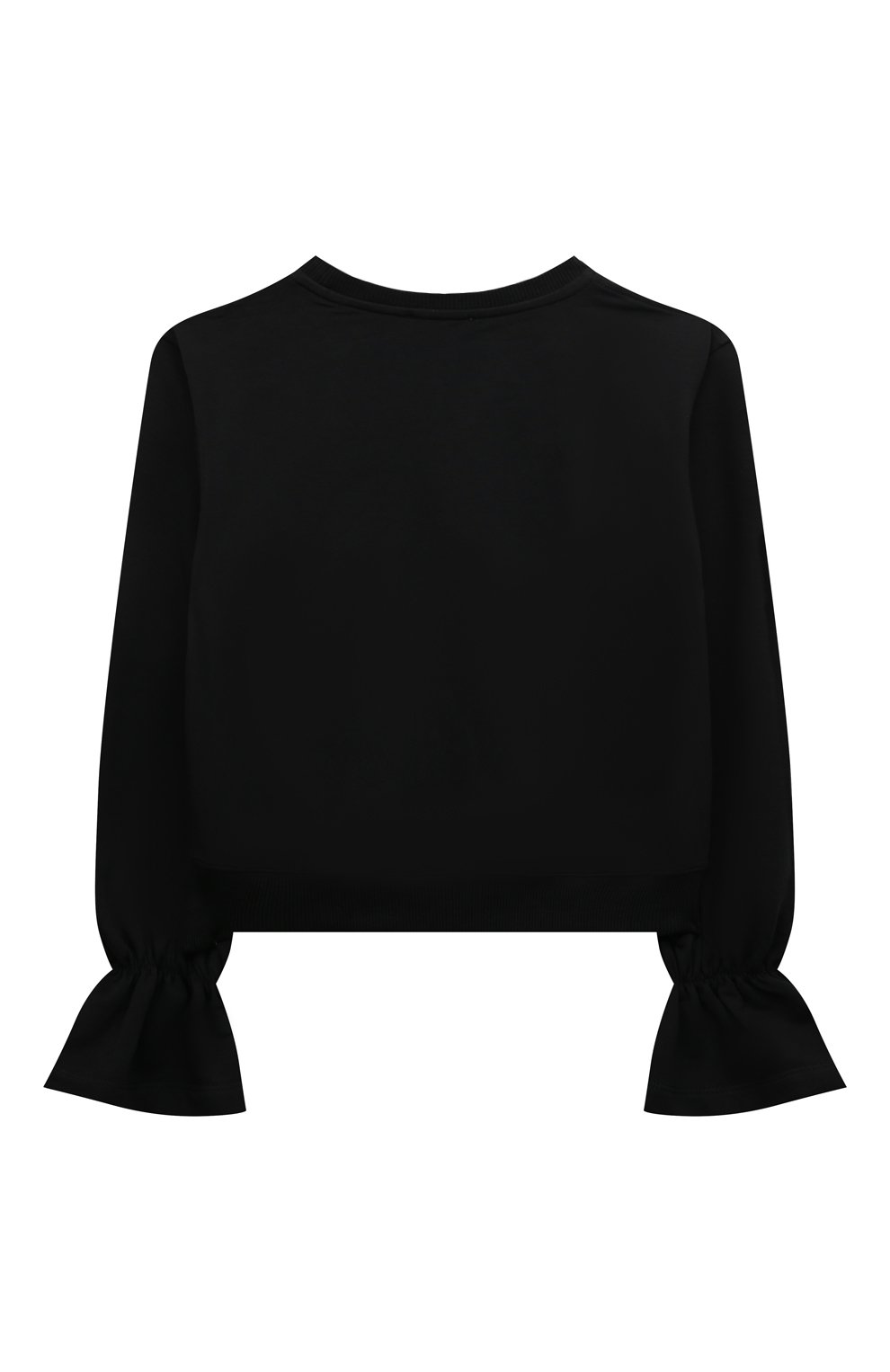 Детский хлопковый свитшот MOSCHINO черного цвета, арт. HDF03T/LDA16/4A-8A | Фото 2 (Рукава: Длинные; Материал внешний: Хлопок; Девочки Кросс-КТ: Свитшот-одежда)