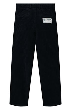 Детские хлопковые брюки DOLCE & GABBANA темно-синего цвета по цене 31250 руб., арт. L43P90/LY062/2-6 | Фото 2 Детские хлопковые брюки DOLCE & GABBANA темно-синего цвета, арт. L43P90/LY062/2-6 | Фото 2 (Материал внешний: Хлопок; Стили: Классический)