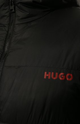 Мужская утепленная куртка HUGO черного цвета, арт. 50475502 | Фото 5 (Кросс-КТ: Куртка; Рукава: Длинные; Длина (верхняя одежда): До середины бедра; Материал внешний: Синтетический материал; Мужское Кросс-КТ: утепленные куртки; Стили: Кэжуэл)