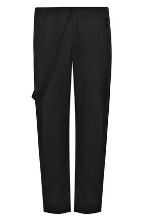 Мужские шерстяные брюки ISABEL BENENATO черного цвета, арт. UW22F22 | Фото 1 (Материал внешний: Шерсть; Случай: Повседневный; Стили: Минимализм; Длина (брюки, джинсы): Укороченные)