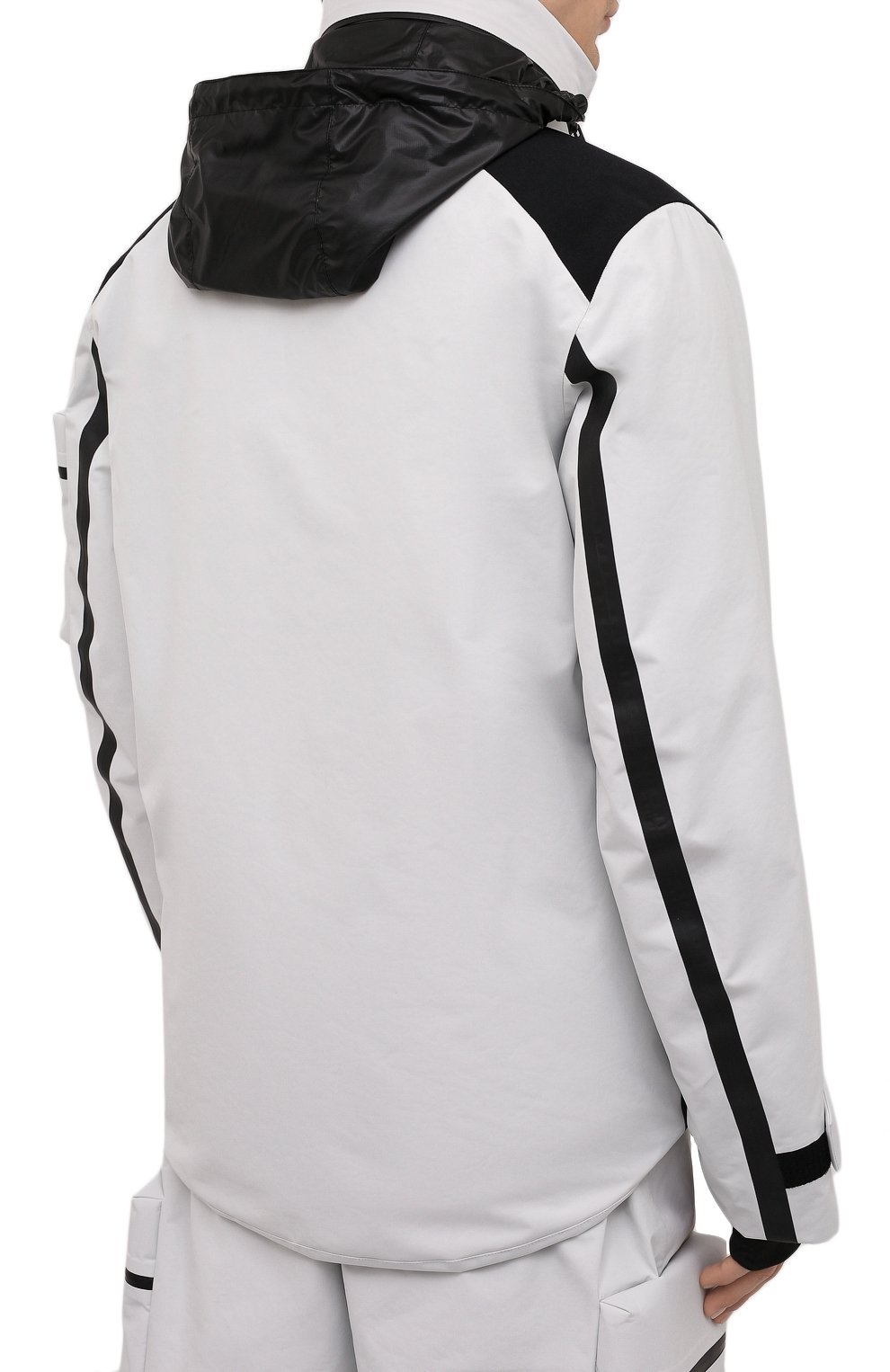 Мужская утепленная куртка PRADA белого цвета, арт. SGB798-1ZIW-F0K74-202 | Фото 6 (Кросс-КТ: Куртка, другое; Рукава: Длинные; Длина (верхняя одежда): До середины бедра; Мужское Кросс-КТ: утепленные куртки; Стили: Спорт-шик)