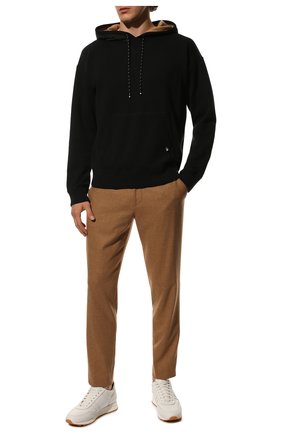 Мужские брюки из шерсти и вискозы BOSS бежевого цвета, арт. 50479918 | Фото 2 (Материал внешний: Шерсть, Синтетический материал; Длина (брюки, джинсы): Стандартные; Случай: Повседневный; Стили: Кэжуэл)