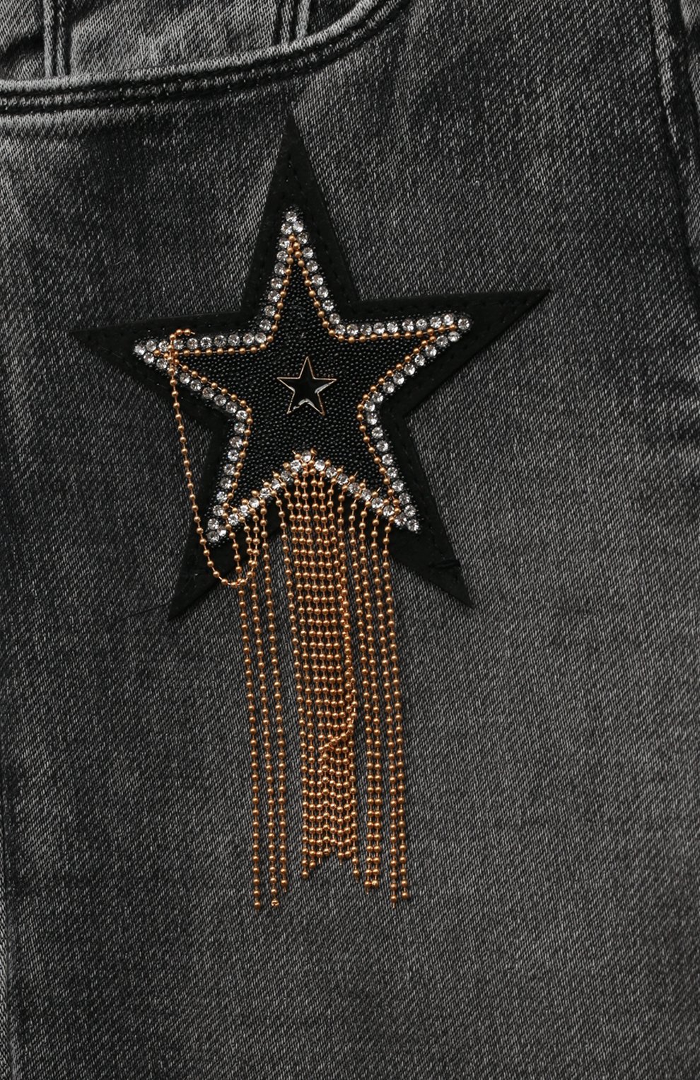Детские джинсы MONNALISA черного цвета, арт. 190410 | Фото 3 (Материал внешний: Хлопок; Детали: Потертости)