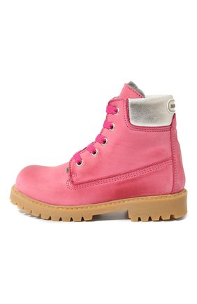Детские кожаные ботинки MONNALISA розового цвета, арт. 8C0003M | Фото 2 (Материал внешний: Кожа; Материал внутренний: Натуральная кожа)