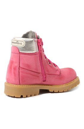 Детские кожаные ботинки MONNALISA розового цвета, арт. 8C0003M | Фото 3 (Материал внешний: Кожа; Материал внутренний: Натуральная кожа)