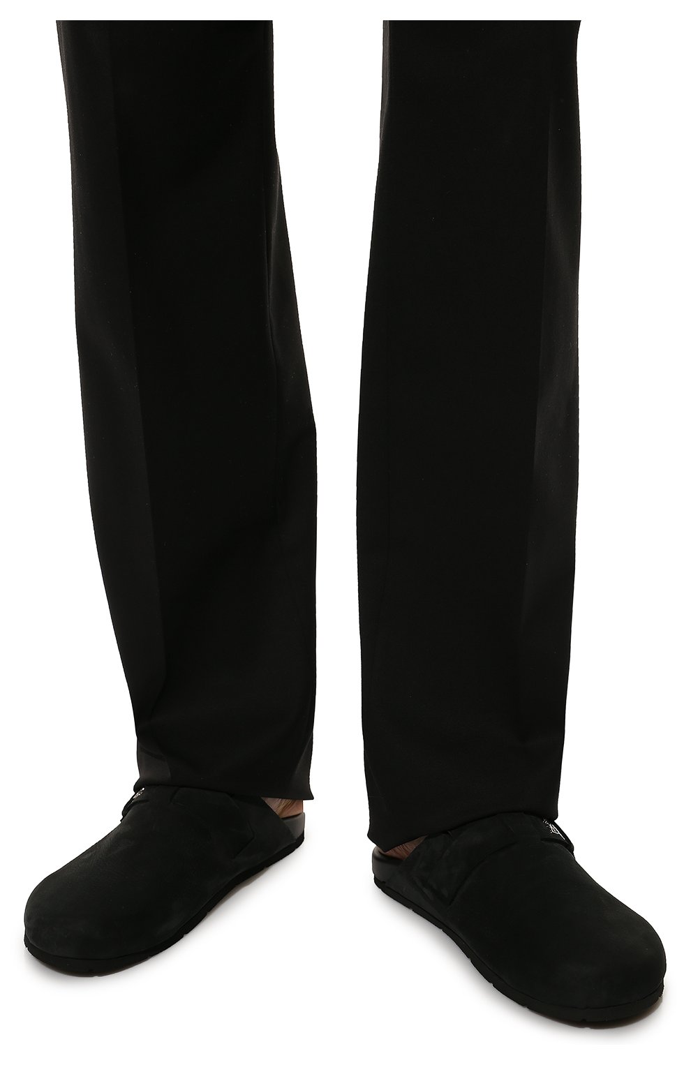 Мужские кожаные сабо ZILLI черного цвета, арт. MDX-F015/003 | Фото 3 (Материал внешний: Кожа; Материал внутренний: Натуральная кожа)