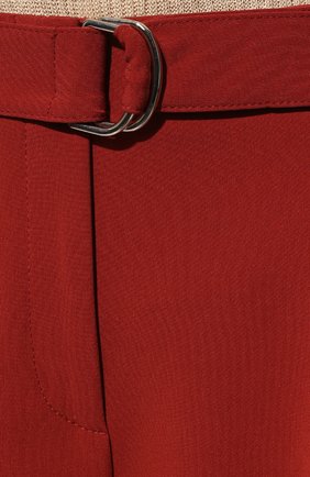 Женские брюки BOSS красного цвета, арт. 50479405 | Фото 5 (Силуэт Ж (брюки и джинсы): Широкие; Длина (брюки, джинсы): Стандартные; Женское Кросс-КТ: Брюки-одежда; Материал внешний: Синтетический материал; Стили: Кэжуэл)
