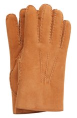 Мужские кожаные перчатки MOORER светло-коричневого цвета, арт. HIDEK0-M0T/M0UGU100016 | Фото 1 (Материал: Натуральная кожа; Кросс-КТ: Пухо вик; Мужское Кросс-КТ: Кожа и замша)