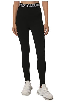 Женские леггинсы DOLCE & GABBANA черного цвета, арт. FTCN1T/FUGN7 | Фото 3 (Женское Кросс-КТ: Леггинсы-одежда; Длина (брюки, джинсы): Стандартные; Стили: Спорт-шик; Материал внешний: Вискоза)