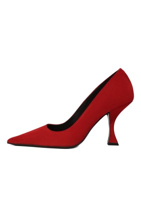 Женские замшевые туфли viva BY FAR красного цвета, арт. 22PFVIVPMU | Фото 4 (Материал внешний: Кожа, Замша; Материал внутренний: Натуральная кожа; Каблук высота: Средний; Каблук тип: Шпилька)