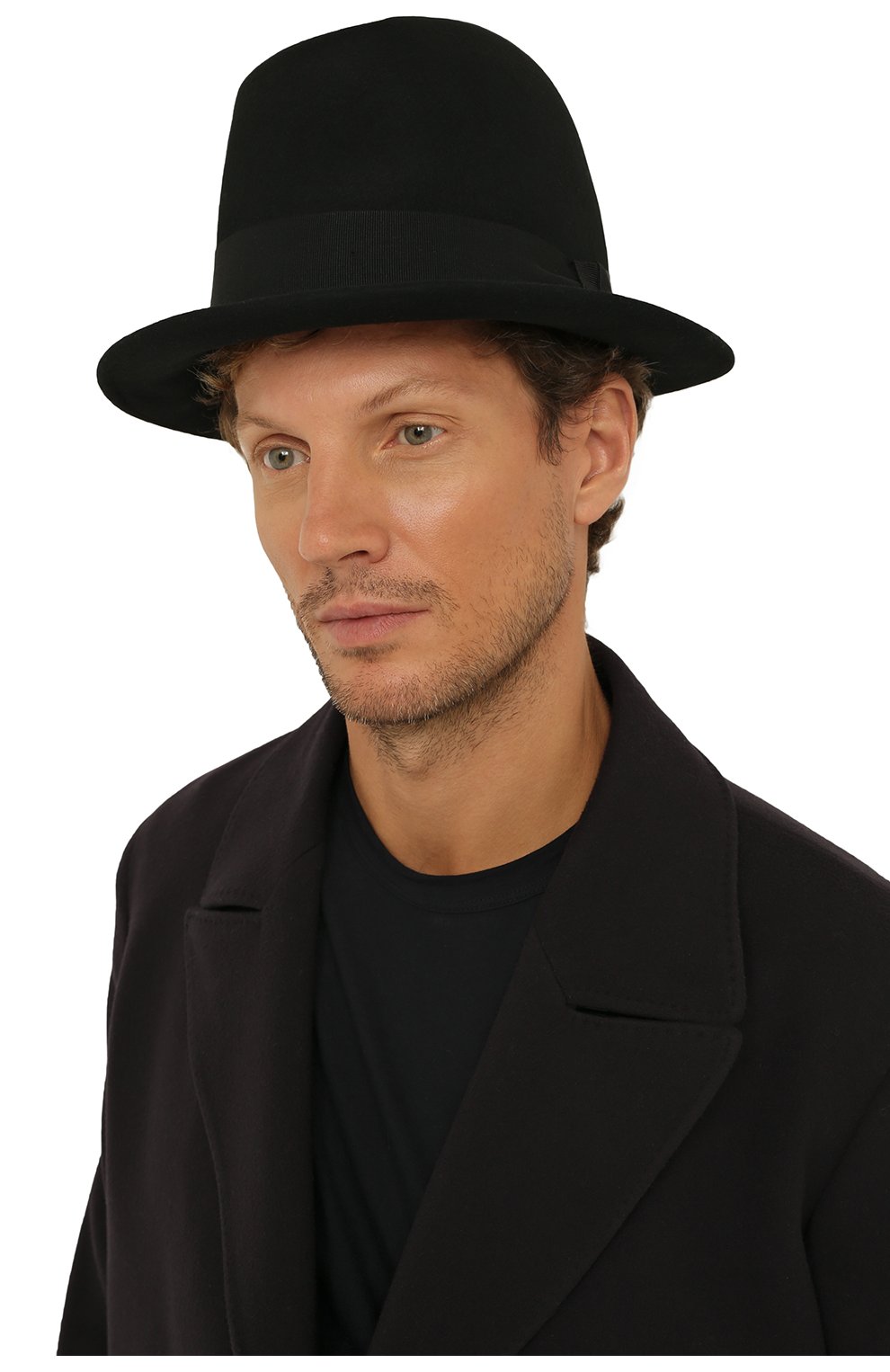 Мужская фетровая шляпа DSQUARED2 черного цвета, арт. HAM0045 10490001 | Фото 2 (Материал: Текстиль, Шерсть)