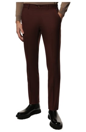 Мужские шерстяные брюки STEFANO RICCI бордового цвета, арт. M1T2300101/W609 | Фото 3 (Материал внешний: Шерсть; Длина (брюки, джинсы): Стандартные; Случай: Повседневный; Стили: Кэжуэл)