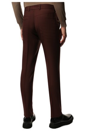 Мужские шерстяные брюки STEFANO RICCI бордового цвета, арт. M1T2300101/W609 | Фото 4 (Материал внешний: Шерсть; Длина (брюки, джинсы): Стандартные; Случай: Повседневный; Стили: Кэжуэл)