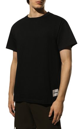 Мужская комплект из трех футболок JIL SANDER черного цвета, арт. J47GC0001-J45048 | Фото 3 (Принт: Без принта; Рукава: Короткие; Длина (для топов): Стандартные; Материал внешний: Хлопок; Стили: Кэжуэл)
