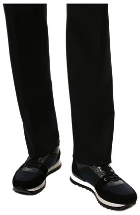 Мужские комбинированные кроссовки BOGNER темно-синего цвета, арт. 12140363/SEATTLE M 9 A | Фото 3 (Материал внешний: Текстиль, Кожа; Материал утеплителя: Натуральный мех; Стили: Классический)