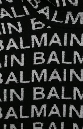 Детский шерстяное худи BALMAIN черного цвета, арт. 6R9P80 | Фото 3 (Материал внешний: Шерсть; Рукава: Длинные; Мальчики Кросс-КТ: Худи-одежда)