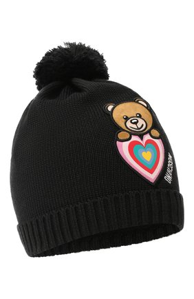 Детский комплект из шапки и шарфа MOSCHINO черного цвета по цене 13700 руб., арт. HDX015/LHE18 | Фото 2 Детский комплект из шапки и шарфа MOSCHINO черного цвета, арт. HDX015/LHE18 | Фото 2 (Тематический товар: Teddy Bear; Материал: Текстиль, Шерсть, Синтетический материал)