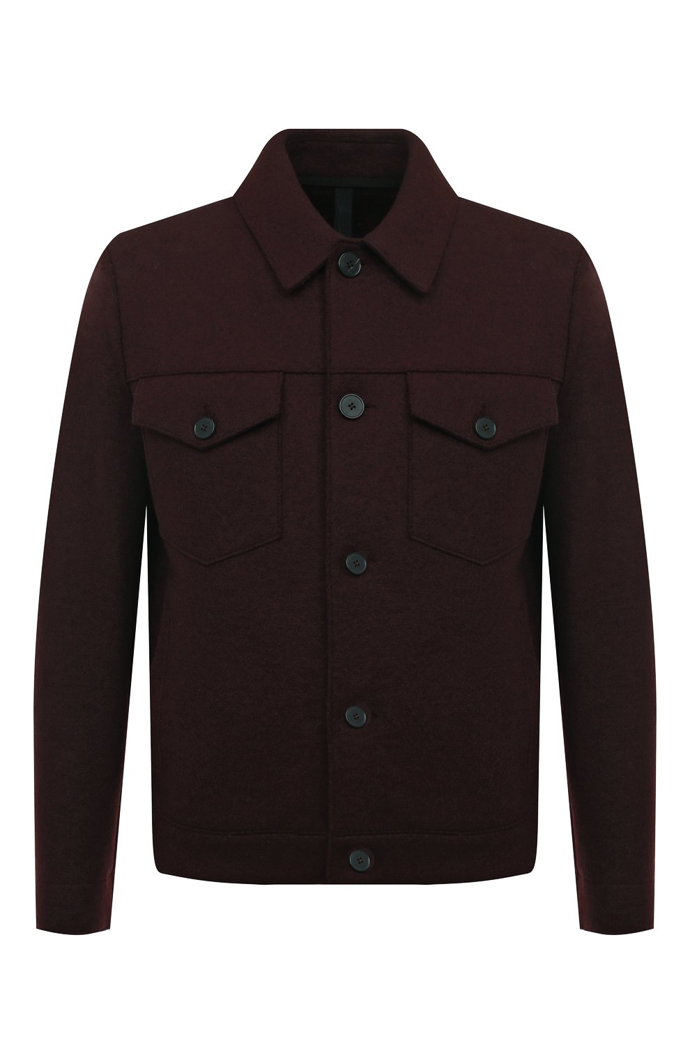 Мужская шерстяная куртка HARRIS WHARF LONDON бордового цвета, арт. C9331MLK | Фото 1 (Кросс-КТ: Куртка; Мужское Кросс-КТ: шерсть и кашемир; Материал внешний: Шерсть; Рукава: Длинные; Длина (верхняя одежда): Короткие; Стили: Кэжуэл)