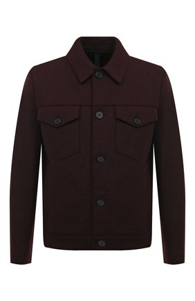 Мужская шерстяная куртка HARRIS WHARF LONDON бордового цвета, арт. C9331MLK | Фото 1 (Кросс-КТ: Куртка; Мужское Кросс-КТ: шерсть и кашемир; Материал внешний: Шерсть; Рукава: Длинные; Длина (верхняя одежда): Короткие; Стили: Кэжуэл)