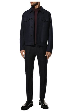 Мужская шерстяная куртка HARRIS WHARF LONDON темно-синего цвета, арт. C9331MLK | Фото 2 (Кросс-КТ: Куртка; Мужское Кросс-КТ: шерсть и кашемир; Материал внешний: Шерсть; Рукава: Длинные; Длина (верхняя одежда): Короткие; Стили: Кэжуэл)
