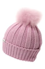 Детского шерстяная шапка WOOLRICH розового цвета, арт. CFWKAC0145FR/UF0428 | Фото 2 (Материал: Текстиль, Шерсть)