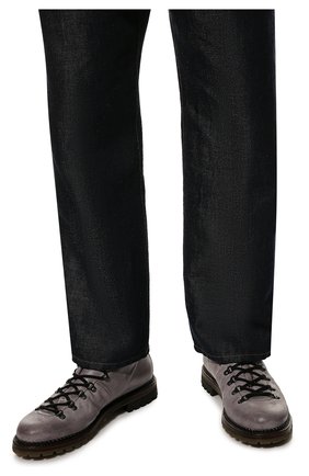 Мужские кожаные ботинки PREMIATA серого цвета, арт. 339P/VINZ+F0D.M0NT0NE | Фото 3 (Материал внешний: Кожа; Материал утеплителя: Натуральный мех; Мужское Кросс-КТ: Ботинки-обувь)