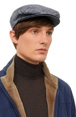 Мужская кепка из шерсти и шелка STEFANO RICCI голубого цвета, арт. MCV14SD010/BI51HC | Фото 2 (Материал: Текстиль, Шерсть, Шелк)
