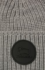 Мужская шерстяная шапка WOOLRICH серого цвета, арт. CFW0AC0169MR/UF0663 | Фото 3 (Материал: Текстиль, Шерсть; Кросс-КТ: Трикотаж)