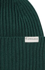 Мужская шерстяная шапка WOOLRICH темно-зеленого цвета, арт. CFW0AC0166MR/UF0663 | Фото 3 (Материал: Текстиль, Шерсть; Кросс-КТ: Трикотаж)
