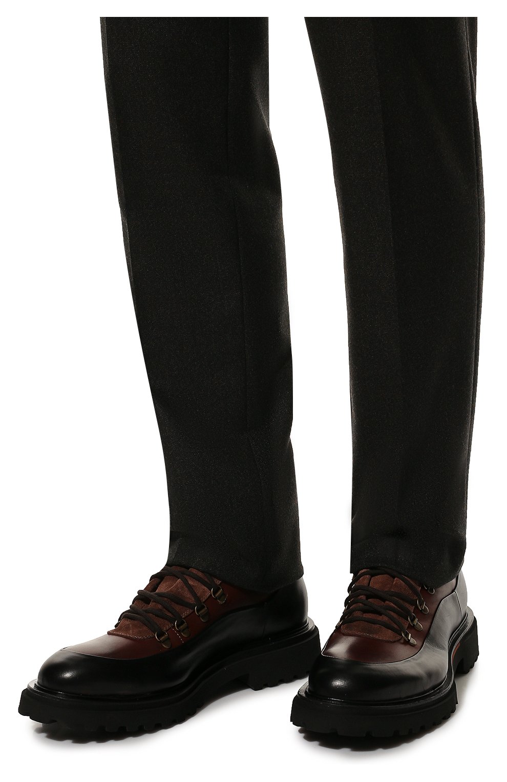 Мужские кожаные ботинки CAMERLENGO бордового цвета, арт. Z16175PRINE731 | Фото 3 (Материал внешний: Кожа; Мужское Кросс-КТ: Ботинки-обувь; Материал внутренний: Натуральная кожа; Материал утеплителя: Без утеплителя)