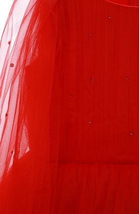 Детское платье jessie SASHA KIM красного цвета, арт. УТ-00000287/1 | Фото 3 (Рукава: Короткие; Материал внешний: Синтетический материал; Материал подклада: Вискоза)