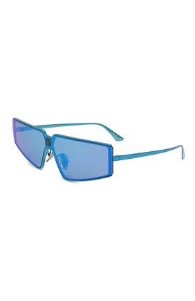 Женские солнцезащитные очки BALENCIAGA голубого цвета, арт. BB0192S 003 | Фото 1 (Тип очков: С/з; Очки форма: Маска; Оптика Гендер: оптика-женское)