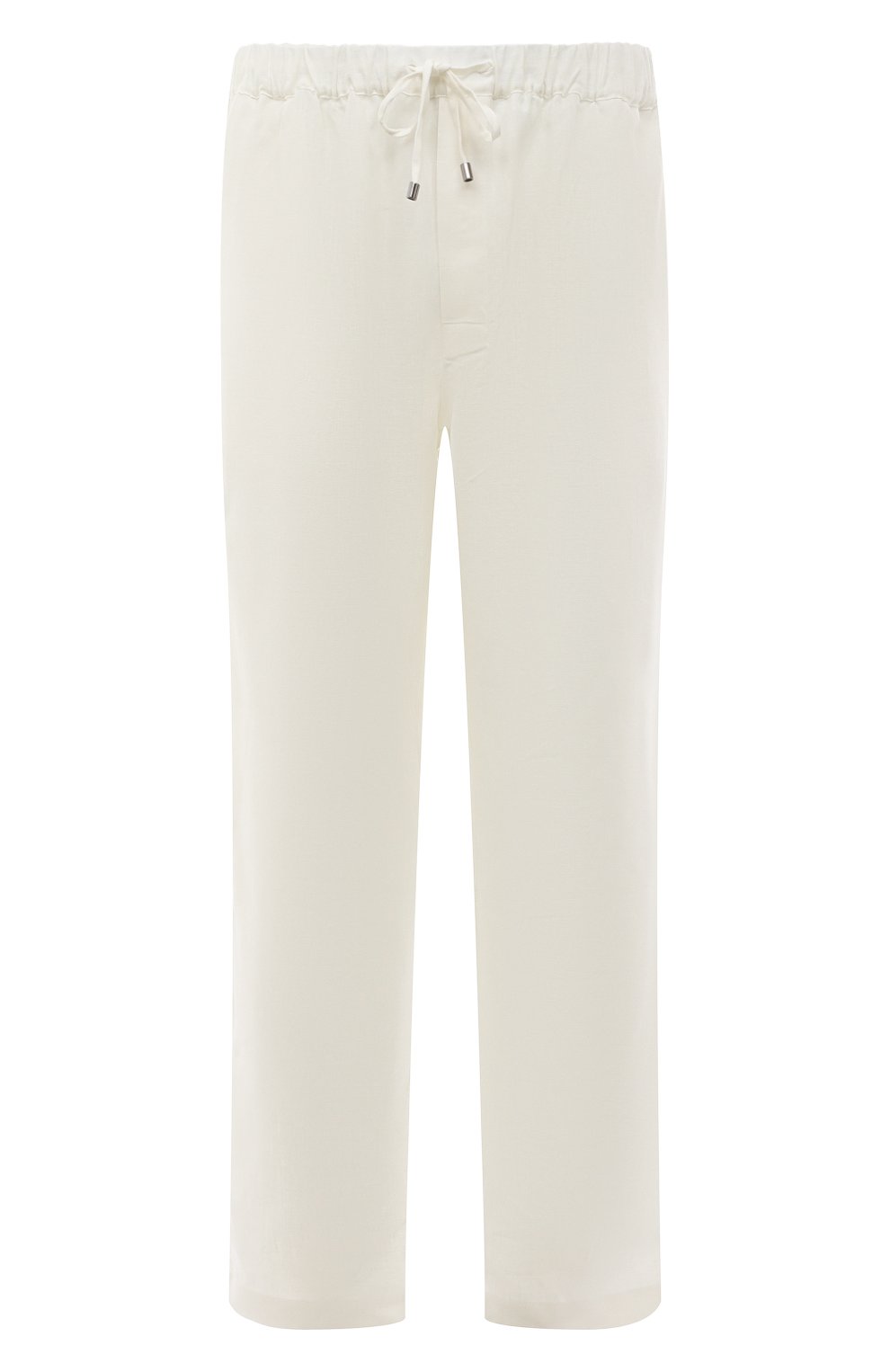 Мужские льняные брюки ZILLI белого цвета, арт. MFX-84060-G13711/0004 | Фото 1 (Длина (брюки, джинсы): Стандартные; Случай: Повседневный; Материал внешний: Лен; Стили: Кэжуэл)