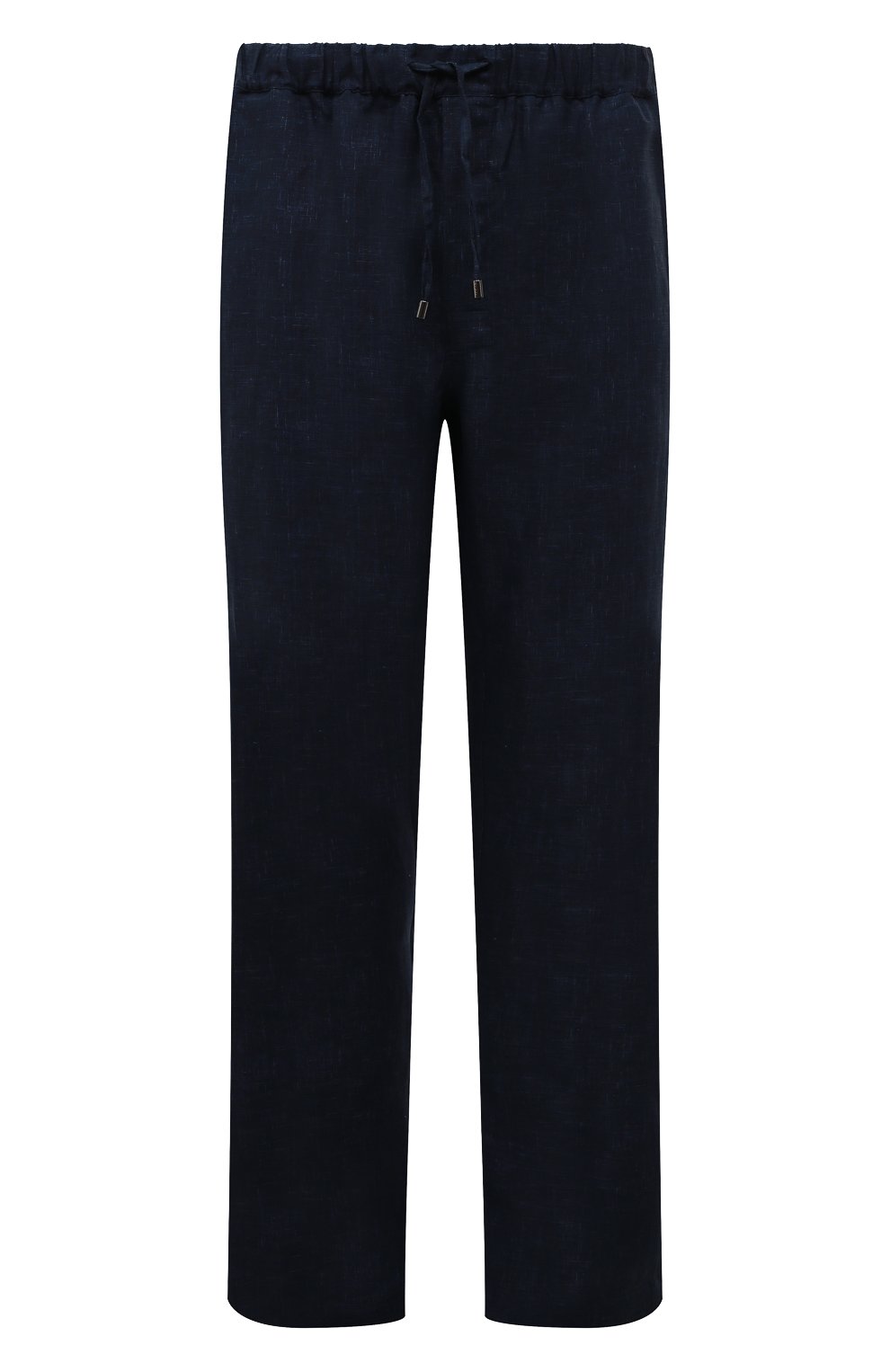 Мужские льняные брюки ZILLI темно-синего цвета, арт. MFX-84060-G13711/0004 | Фото 1 (Длина (брюки, джинсы): Стандартные; Случай: Повседневный; Материал внешний: Лен; Стили: Кэжуэл)