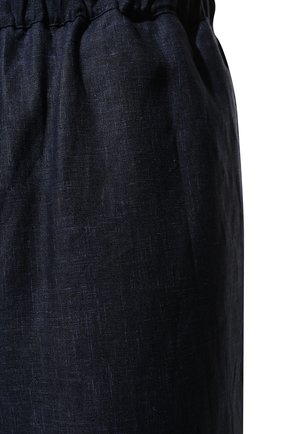 Мужские льняные брюки ZILLI темно-синего цвета, арт. MFX-84060-G13711/0004 | Фото 5 (Длина (брюки, джинсы): Стандартные; Случай: Повседневный; Материал внешний: Лен; Стили: Кэжуэл)