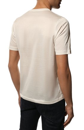 Мужская хлопковая футболка ZILLI кремвого цвета, арт. MEX-NT310-ZBRU1/MC01 | Фото 4 (Рукава: Короткие; Длина (для топов): Стандартные; Принт: С принтом; Материал внешний: Хлопок; Стили: Кэжуэл)