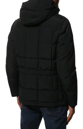 Мужская пуховая куртка WOOLRICH темно-синего цвета, арт. CFW00U0621MR/UT0001 | Фото 4 (Кросс-КТ: Куртка; Рукава: Длинные; Материал внешний: Синтетический материал, Хлопок; Мужское Кросс-КТ: утепленные куртки; Материал подклада: Синтетический материал; Длина (верхняя одежда): Короткие; Материал утеплителя: Пух и перо; Стили: Кэжуэл)