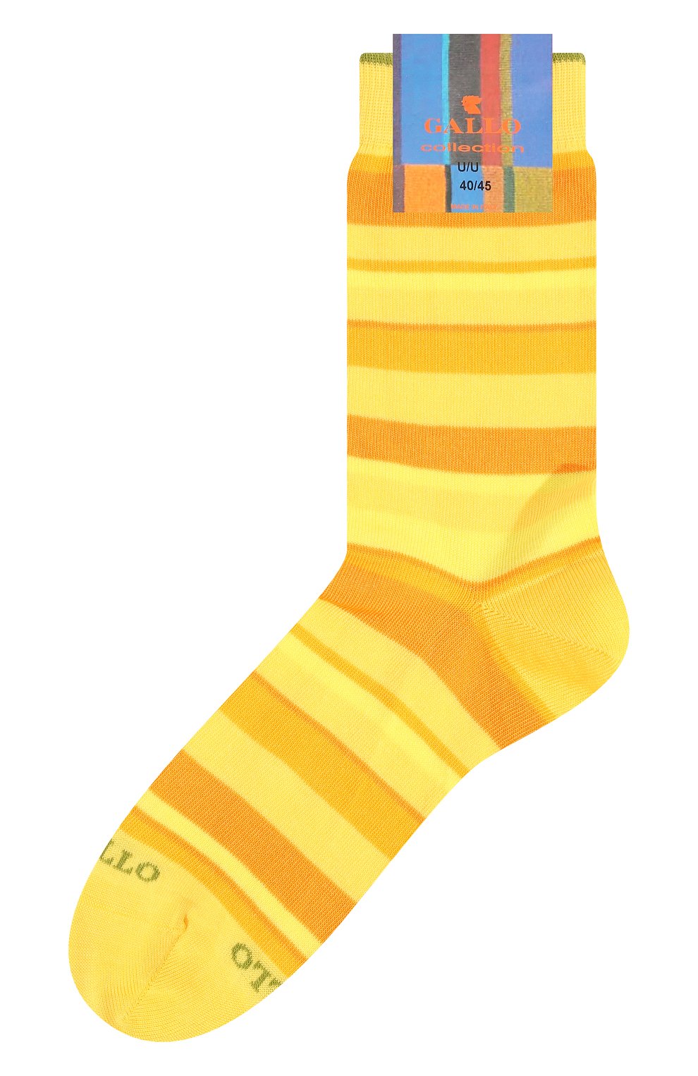 Мужские хлопковые носки GALLO желтого цвета, арт. AP103480 | Фото 1 (Кросс-КТ: бельё; Материал внешний: Хлопок)