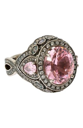 Женское кольцо splash QUEENSBEE розового цвета, арт. 101316 | Фото 1 (Материал: Серебро)